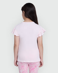 OVS Solid Dogwood Pink Tee For Girls Pink / 9-10 Y