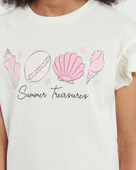 Girls' Graphic Tee In Antique White – By OVS White / 9-10 Y