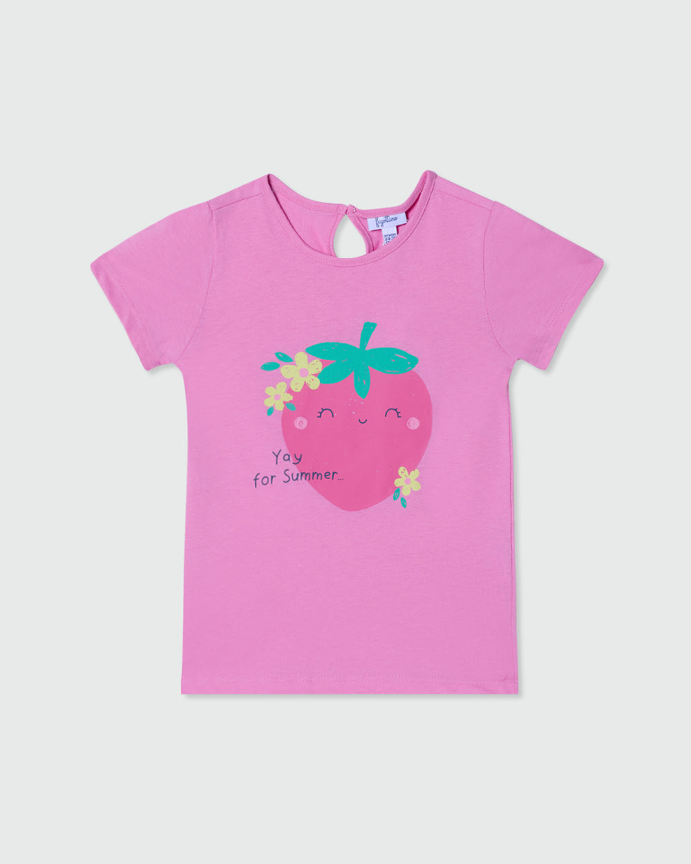 Cotton T-Shirt With Strawberry Print SACHET PINK / 24-30 Months