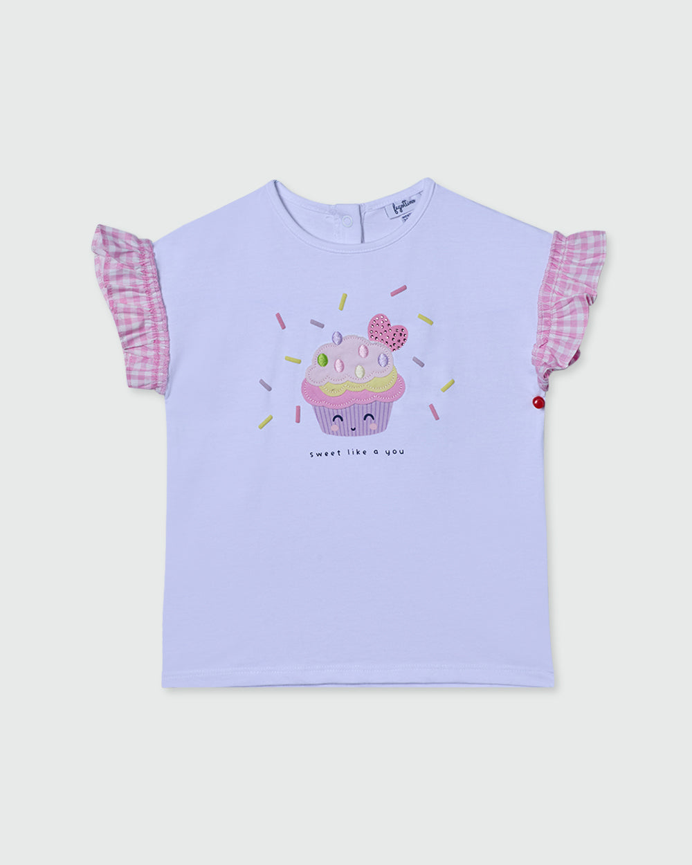 OVS GIRLS T-SHIRT VICHY WHITE / 24-30 M