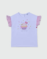 OVS GIRLS T-SHIRT VICHY WHITE / 24-30 M