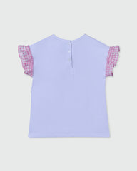 OVS GIRLS T-SHIRT VICHY WHITE / 24-30 M