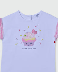 OVS GIRLS T-SHIRT VICHY WHITE / 24-30 M