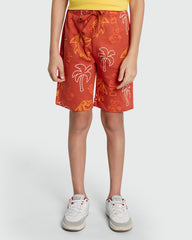 OVS Boys’ Printed Shorts – Red & Brown Combo Red/Brown / 9-10 Y