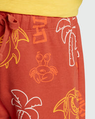 OVS Boys’ Printed Shorts – Red & Brown Combo Red/Brown / 9-10 Y