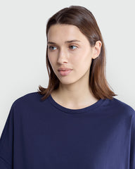 OVS Short Sleeve Oversized Tee In Navy Blue Blue / S/M