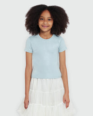 Cerulean Ribbed Tee – Girls’ Collection By OVS Azure / 10-11 Y