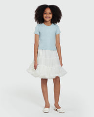 Cerulean Ribbed Tee – Girls’ Collection By OVS Azure / 10-11 Y