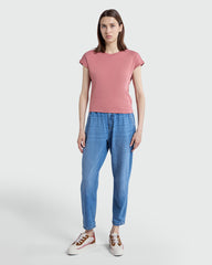 WoMen's Ribbed Kimono In Desert Sand – OVS Pink / M