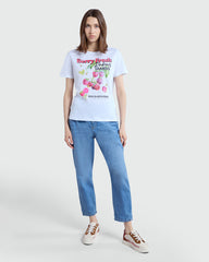 OVS Printed White Tee For Women White / M