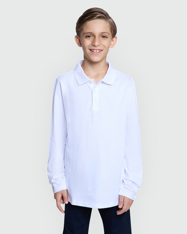OVS Long Sleeve Polo For Boys – Bright White Style White / 9-10 Y