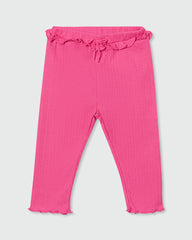 OVS GIRLS BOTTOMS 3/4 KNIT LEGGINGS PINK / 24-30 M