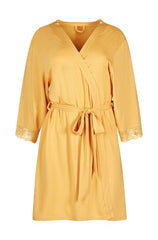 Lace Trim Wrap Lounge Robe