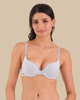 ISLA & EVIE GREY TRENDY TSHIRT PUSHUP BRA GREY MARL / 34B