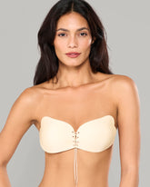 Secret Weapons Lace Up Bra NUDE / D Cup