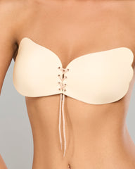 Secret Weapons Lace Up Bra NUDE / D Cup