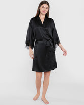 Sainted Sisters Silk Pajama Set Black / S-M