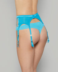 DITA JULIES ROSES SEXY BUTTERFLY BLUE SUSPENDER GARTER BLU346 / 10