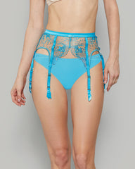 DITA JULIES ROSES SEXY BUTTERFLY BLUE SUSPENDER GARTER BLU346 / 10