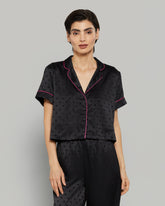 CROPPED PJ SHIRT Black / S