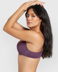 Isla & Evie Trendy Pushup Plunge Bra Purple / 34B
