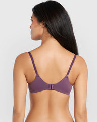 Isla & Evie Trendy Pushup Plunge Bra Purple / 34B