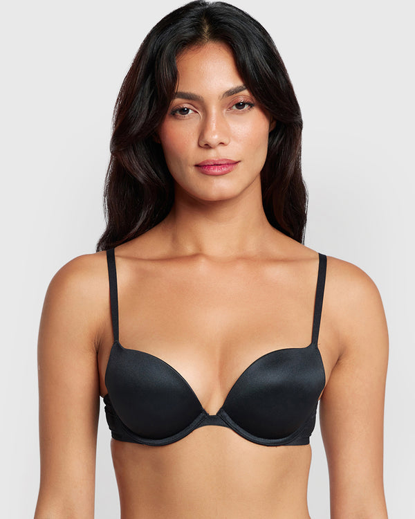 La Senza Sexy Gel Padding Plunge Bra BLACK / 34B
