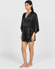 La Senza Sexy Sleep Satin Robe SMOULDER BLACK / S/M