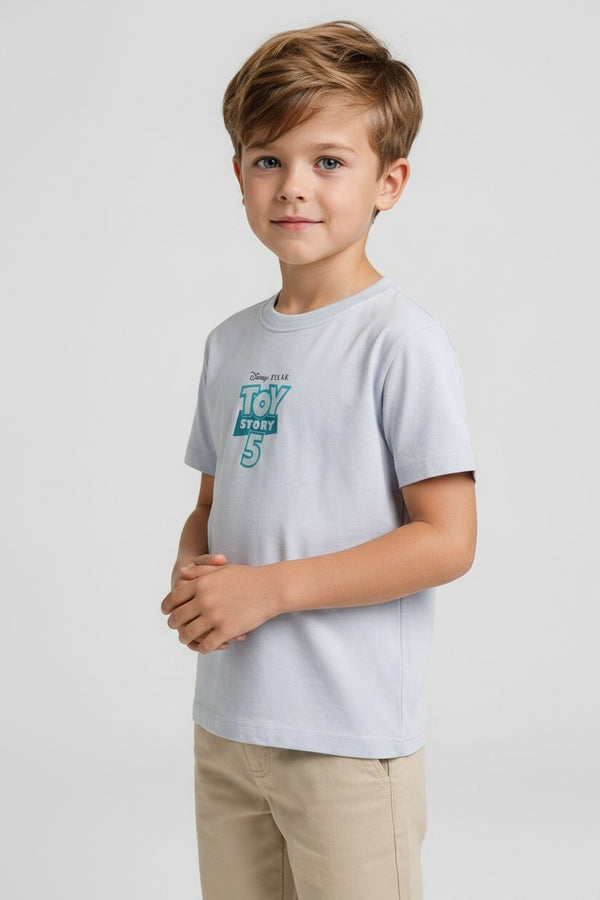 OVS Grey Pure Cotton Toy Story Graphic T-Shirt For Boys
