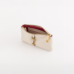 Keyring Coin Purse-Giulia Wallet Single Size / Cream