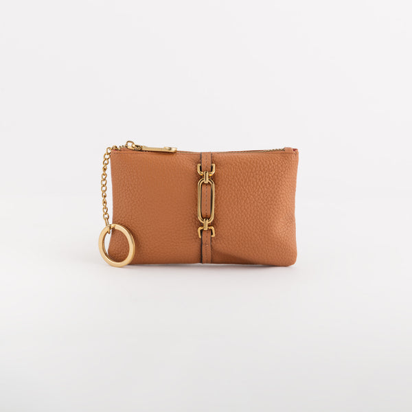 Keyring Coin Purse-Giulia Wallet Single Size / Tan