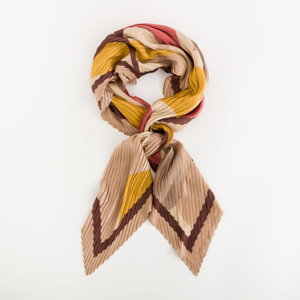 Women's Scarf Foulard Nut/Multicolor