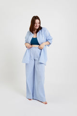 Peachaus Chicory Striped Woven Cotton Trousers