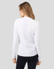 White Metatek Long Sleeve Training T-Shirt - Women’s Workout Essential, Gym Layer