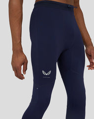 Anatomic Mesh Mix Panel Training Tights Midnight Navy - Breathable Workout Tights for Men