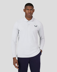 Stone Grey Golf Essential Long Sleeve Polo - Stone Grey Long Sleeve Polo for Golf