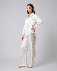 Isla & Evie Satin Two-Piece Pajama Set