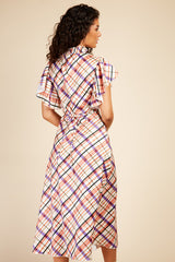 Little Mistress Check Satin Midaxi