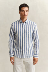 Regular Cotton Linen Stripe Shirt