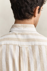 Regular Cotton Linen Stripe SS Shirt