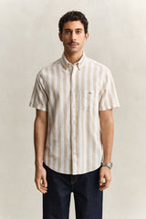 Regular Cotton Linen Stripe SS Shirt