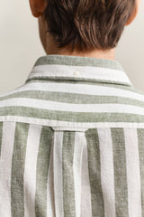 Regular Cotton Linen Stripe SS Shirt
