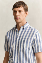 Regular Cotton Linen Stripe SS Shirt