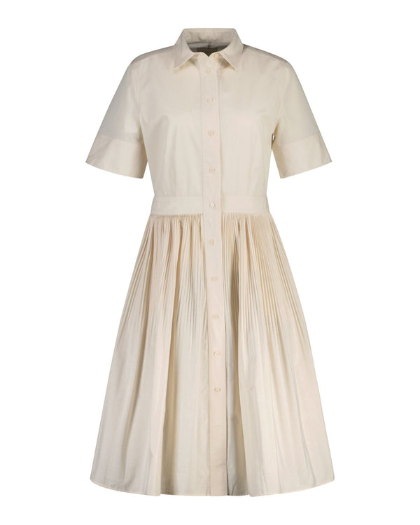 Cotton Pleated SS Shirt Dress