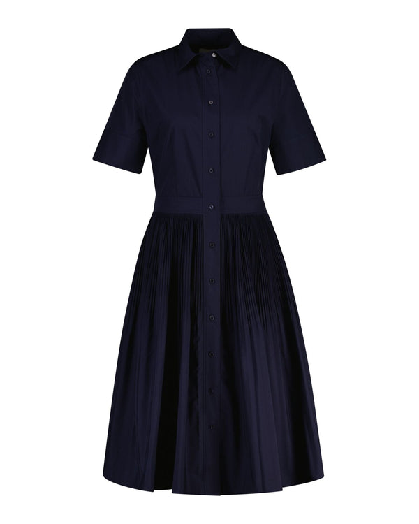 Cotton Pleated SS Shirt Dress