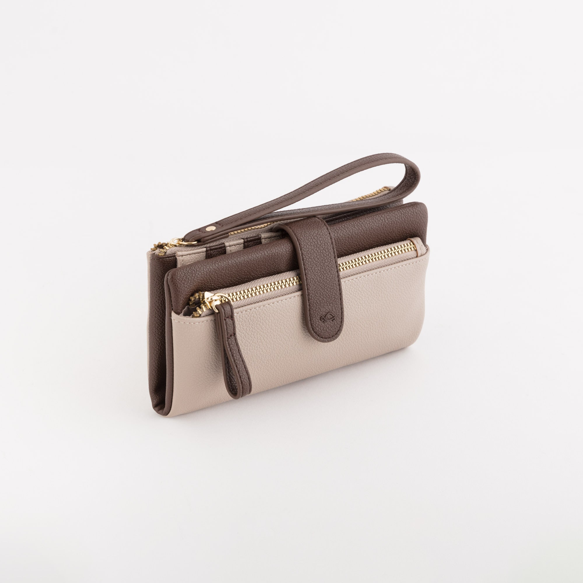 Wallets-Berna Wallet Single Size / Marble/Dark Brown