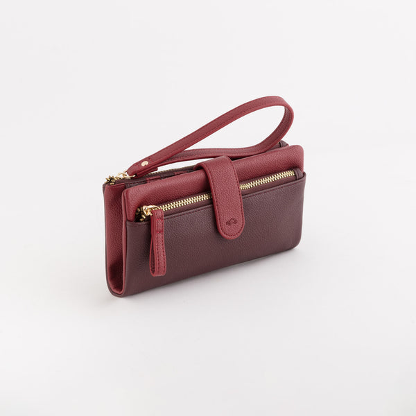 Wallets-Berna Wallet Single Size / Plum/Cherry