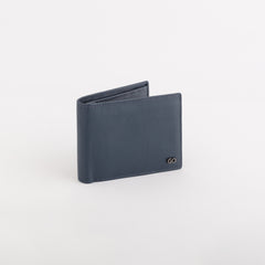 Leather Wallet Mark Navy Blue