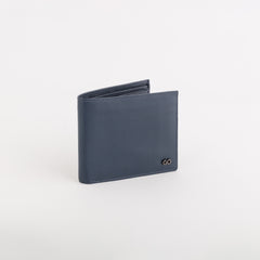 Leather Wallet Mark Navy Blue