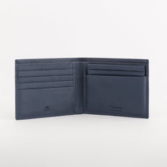 Leather Wallet Mark Navy Blue